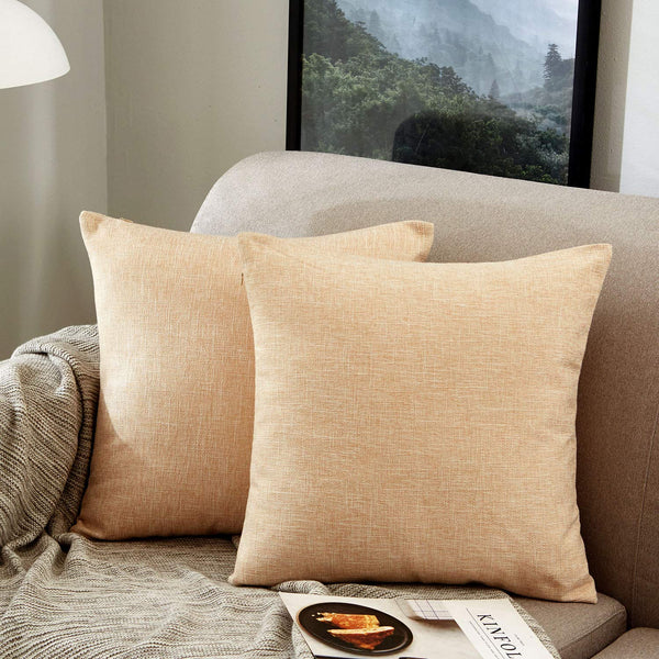 Pack of 2 Soft Decorative Square Throw Pillow Covers – Cushion Covers for Sofa, Couch, Bed, Chair