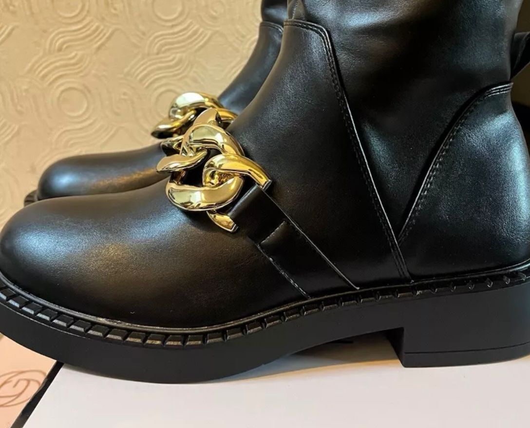 LADIES KNEE-HIGH BIKER BOOTS