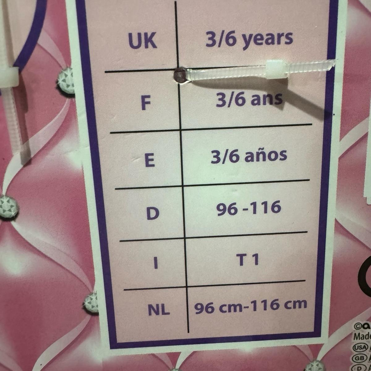 Princess Dress with Accessories Set for Halloween or UK Book Day - Ring, Clip Earrings, Headband, Crown, Wand - 3 Years 96-116 cm