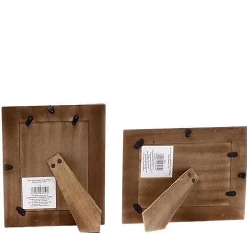Set of 2 Photo Picture Frames-Wood-7" x 5"-Handcrafted Design- Portrait and Landscape Orientation-Freestanding and Wall Mount Compatible