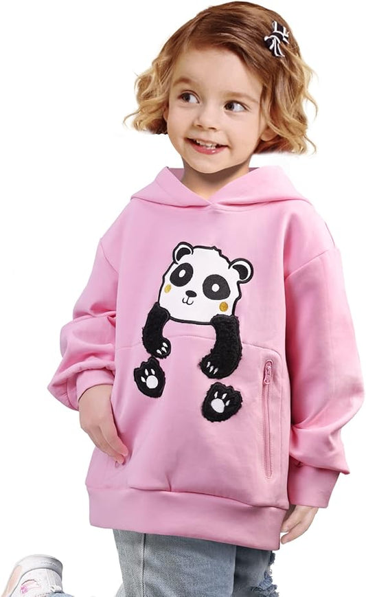 Pullover Hoodie Sweatshirts For Girls, Kids Long Sleeve Fleece Hooded Sweatshirt,Hoodies with zip Pocket