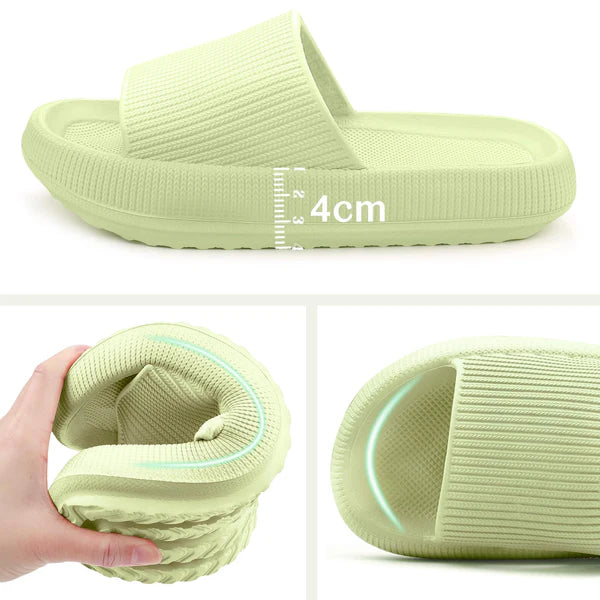 Women’s Shower Shoes – Non-Slip Chunky Cloud Sliders, Soft Pillow Slides for Pool, Bathroom, Beach, Spa, Indoor/Outdoor, Size 40-41 (up to 25cm)