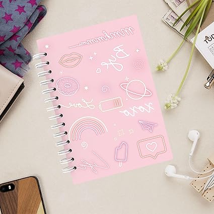 A5 Diary Planner Notebook – Undated Weekly Planner with 5 Sticker Sheets, Twin-Wire Binding, 15 x 21cm, for Teachers & Students