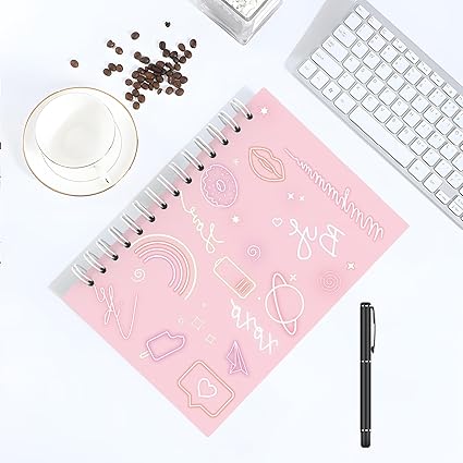 A5 Diary Planner Notebook – Undated Weekly Planner with 5 Sticker Sheets, Twin-Wire Binding, 15 x 21cm, for Teachers & Students