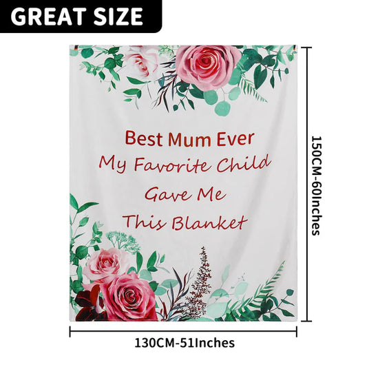 Mum Gifts for Mother's Day – 130x150 cm Blanket from Daughter/Son, Perfect Birthday Present for Mum/Mummy