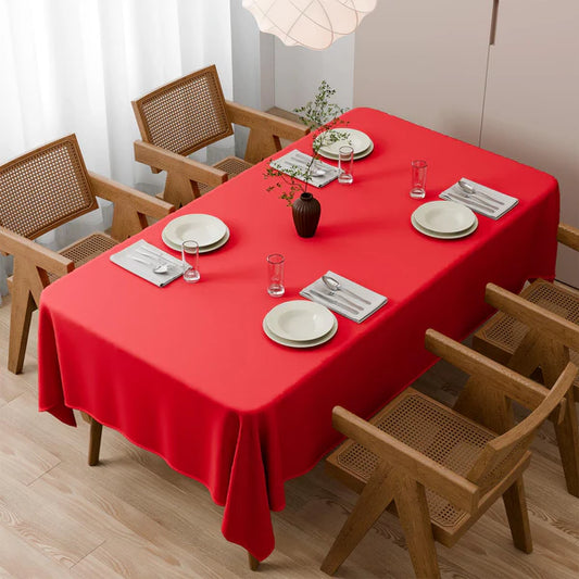 Red Table Cloth Rectangular Polyester Tablecloth Washable Table Cloth for Home Party 153x260cm 60x102in Red