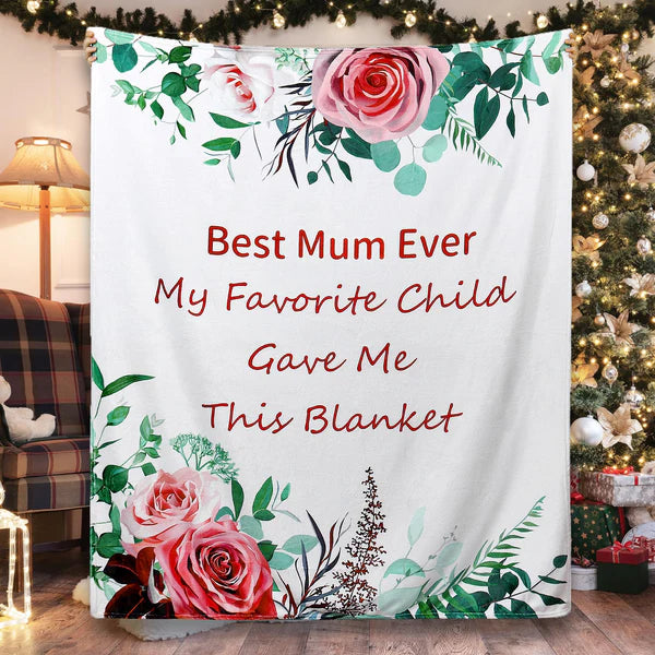 Mum Gifts for Mother's Day – 130x150 cm Blanket from Daughter/Son, Perfect Birthday Present for Mum/Mummy