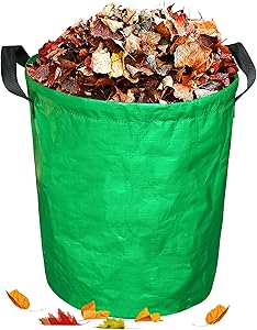 Storage Bag, Large Mobile Clothes Storage, Duvet Foldable Storage Box, Blanket, Clothes, Under Bed and Garden Waste Bags, Self-Standing 4 Handles, Plant Waste, Compost - Round Format, Self-Standing and Foldable - Leaf Bags Garden Bags