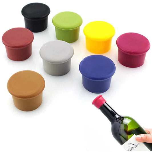 8PCS Reusable Silicone Wine Stoppers – Bottle Caps for Wine, Beer, Champagne, Keeps Drinks Fresh