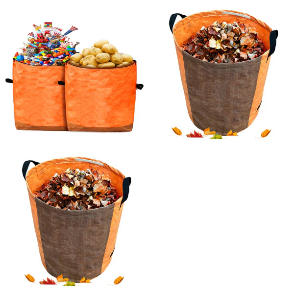 Storage Bag, Large Mobile Clothes Storage, Duvet Foldable Storage Box, Blanket, Clothes, Under Bed and Garden Waste Bags, Self-Standing 4 Handles, Plant Waste, Compost - Round Format, Self-Standing and Foldable - Leaf Bags Garden Bags