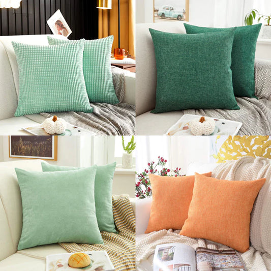 Pack of 2 Soft Decorative Square Throw Pillow Covers – Cushion Covers for Sofa, Couch, Bed, Chair